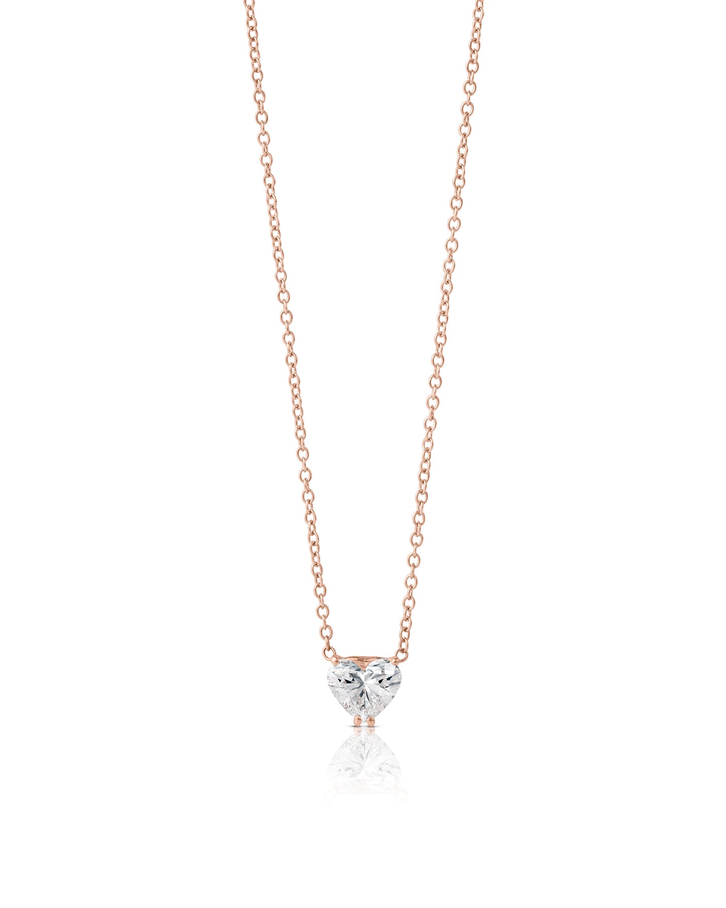 Heart Shaped Diamond Necklace 1 ct