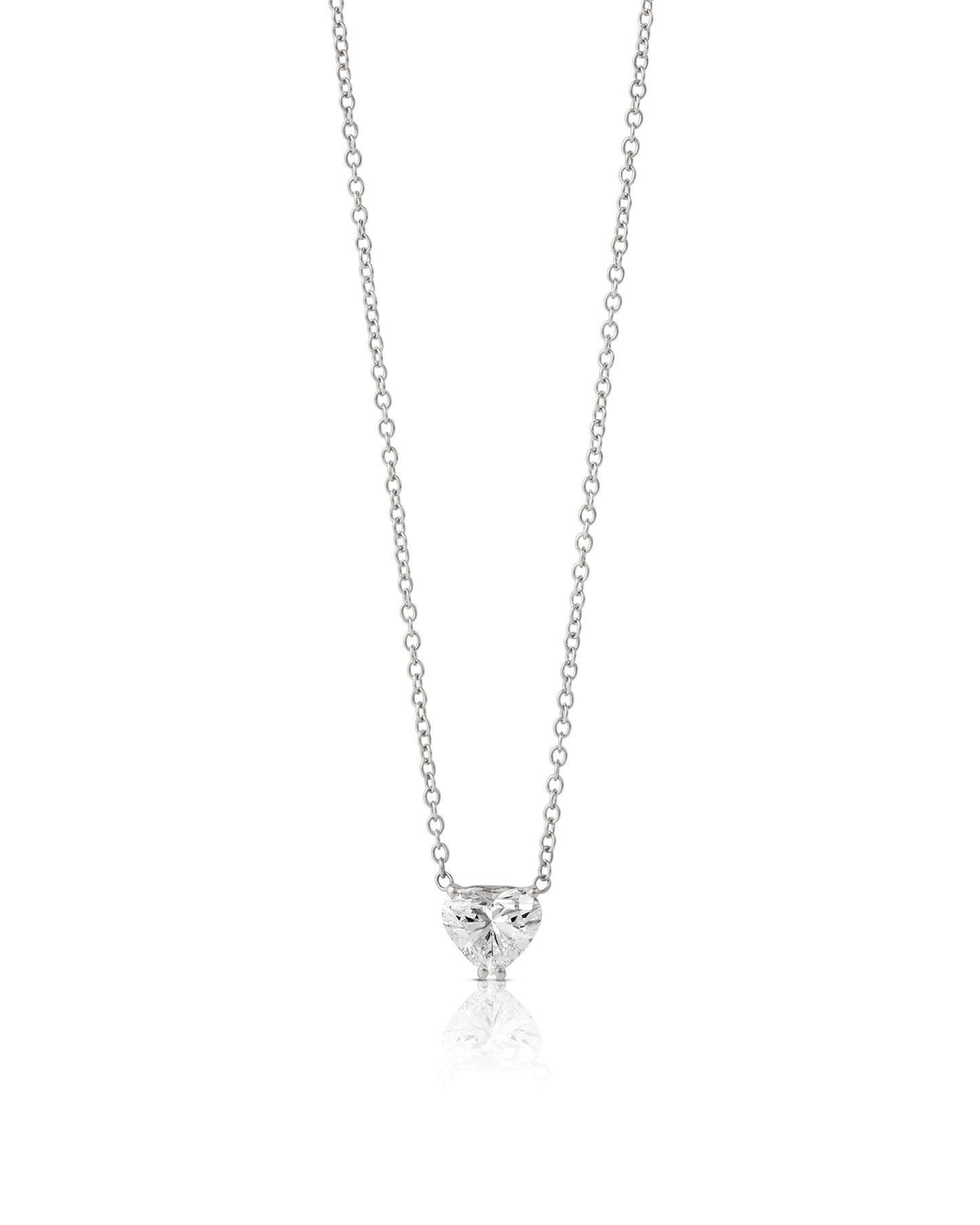 Heart Shaped Diamond Necklace 1 ct