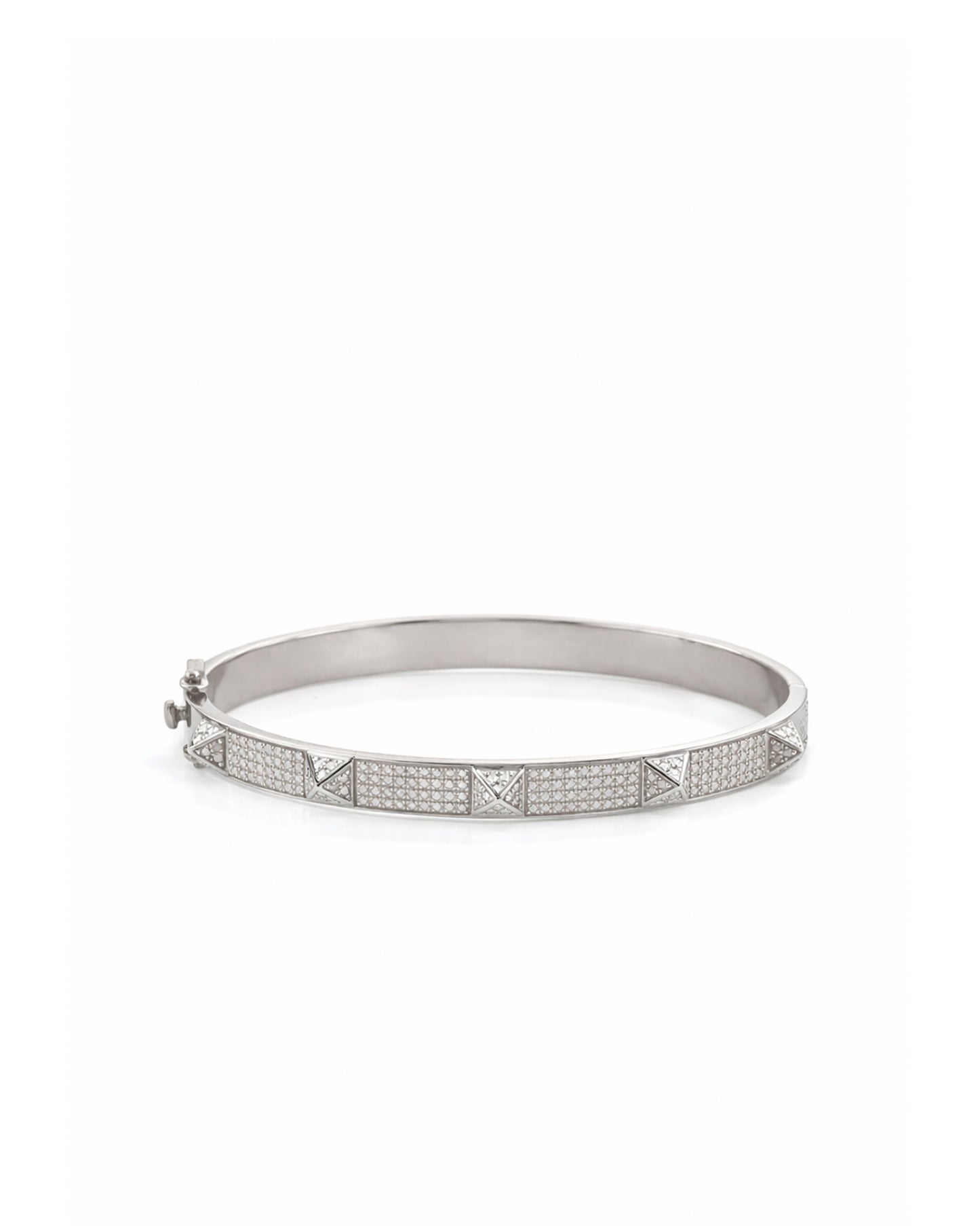 White Stud Diamond Bangle