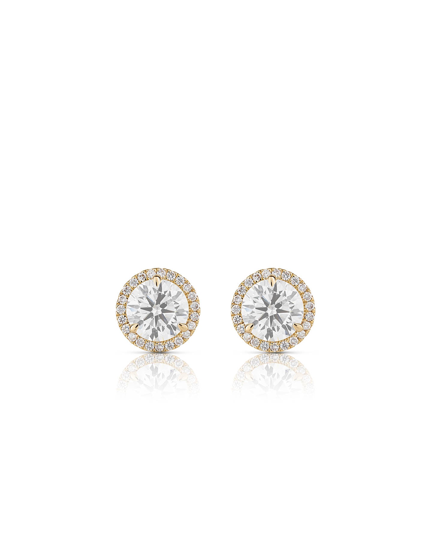 Ear Studs With Halo Ring