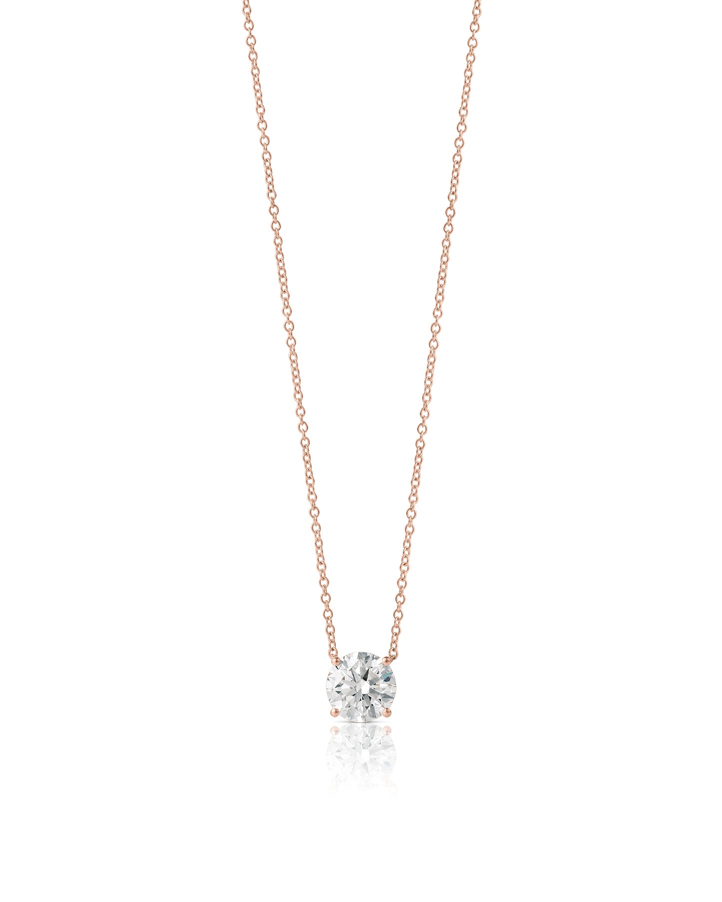 Round Diamond Necklace 2 ct