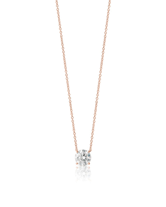 Round Diamond Necklace 2 ct