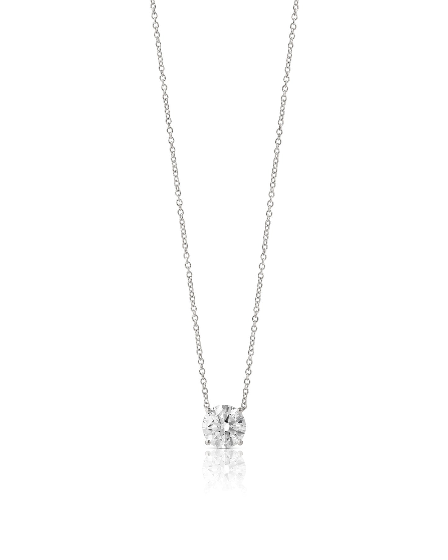 Round Diamond Necklace 2 ct