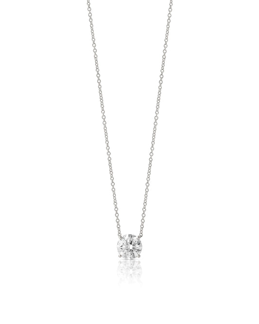 Round Diamond Necklace 2 ct