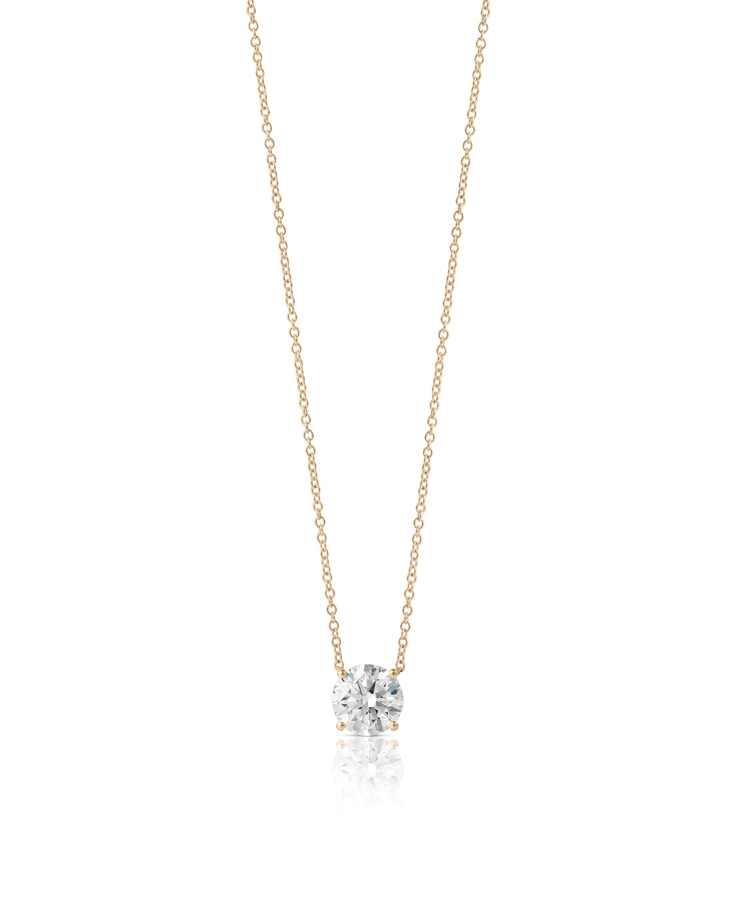 Round Diamond Necklace 2 ct