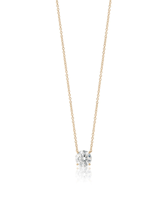 Round Diamond Necklace 2 ct