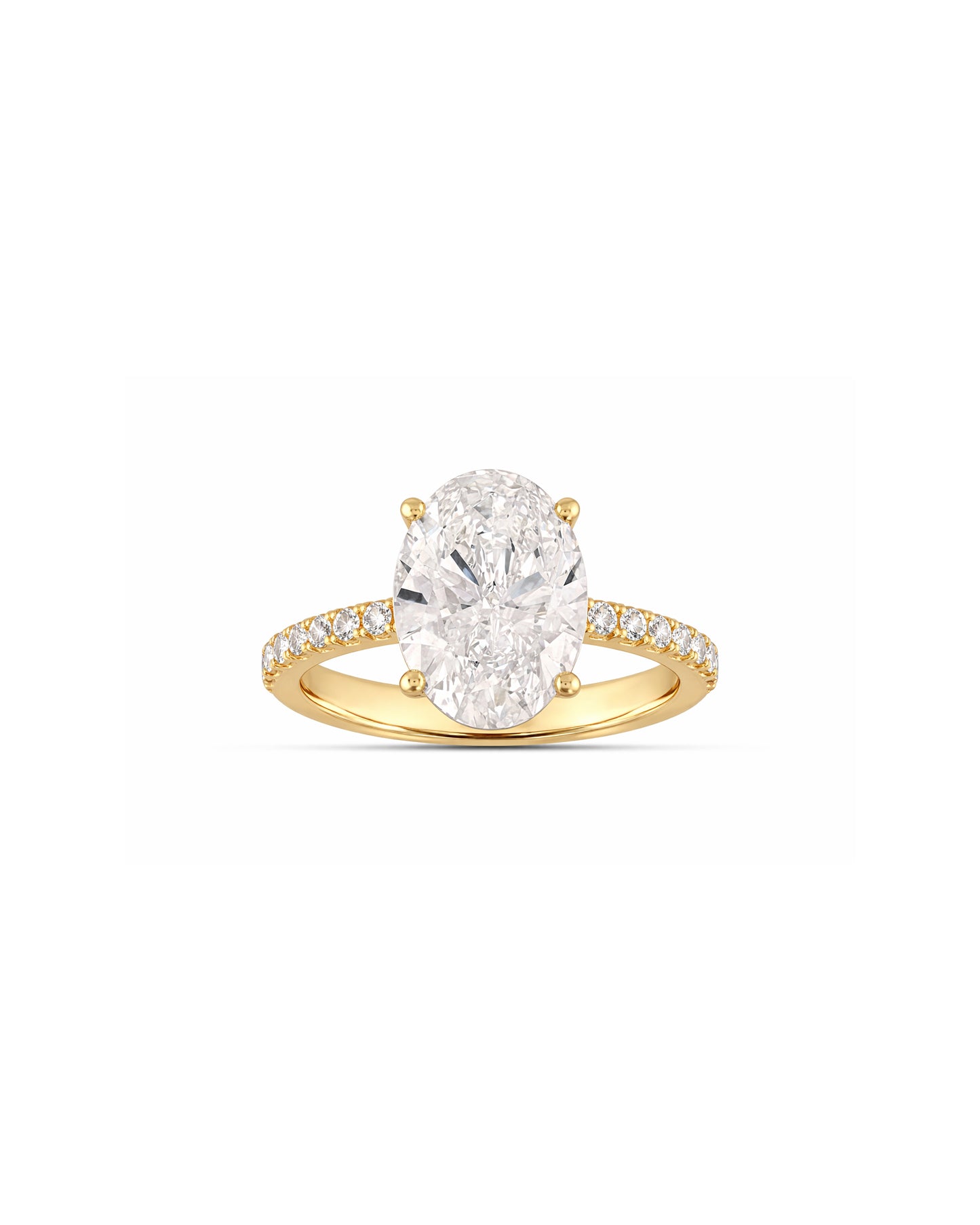 Oval Cut Diamond Ring With Eternity Setting