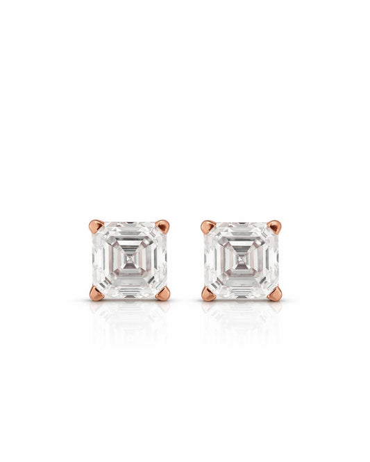 Asscher Cut Ear Studs