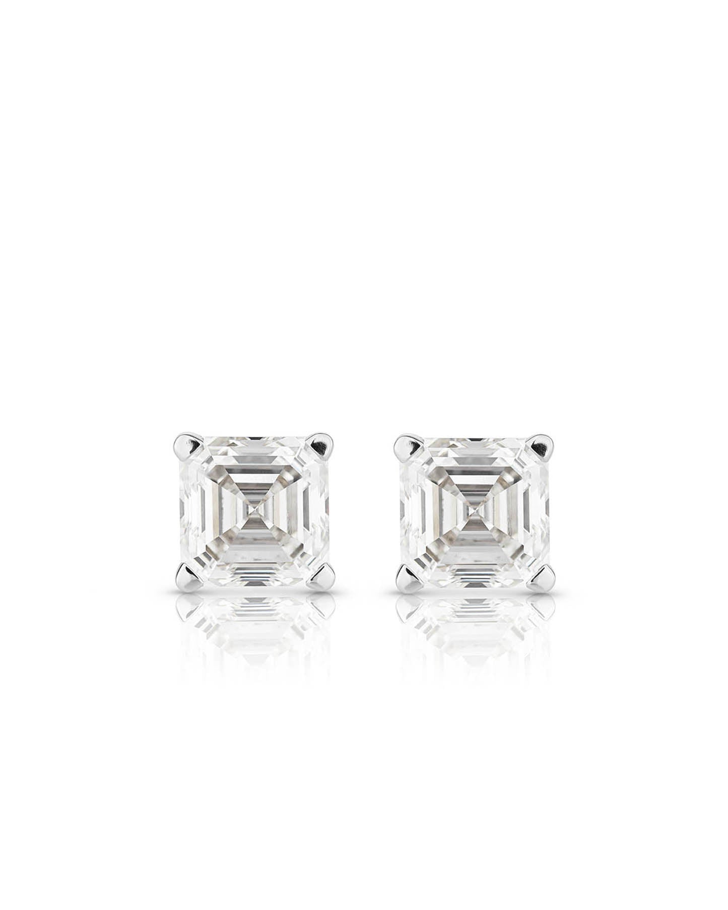 Asscher Cut Ear Studs