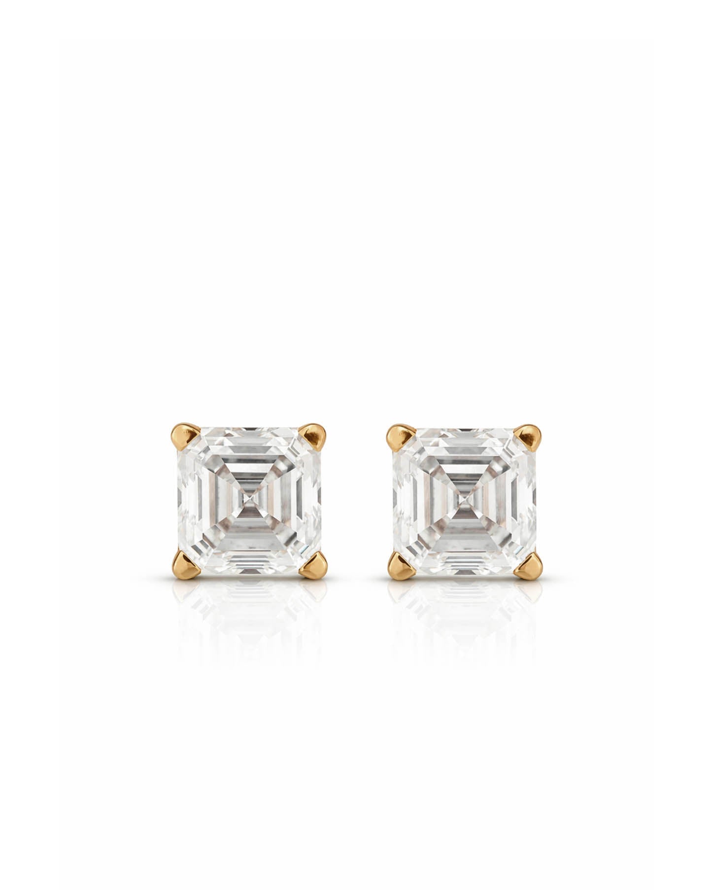 Asscher Cut Ear Studs