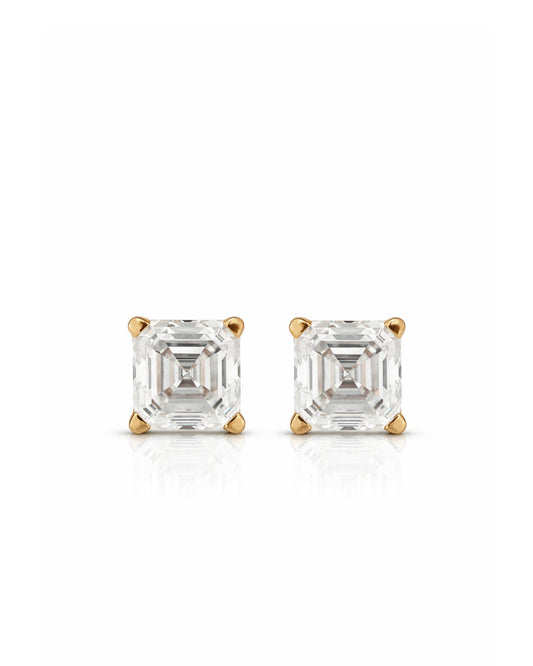 Asscher Cut Ear Studs