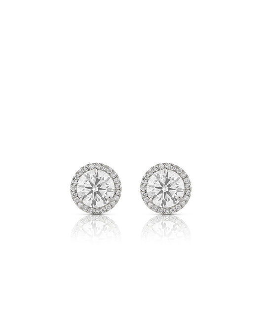 Ear Studs With Halo Ring
