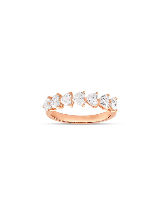 7 Heart Diamond Ring