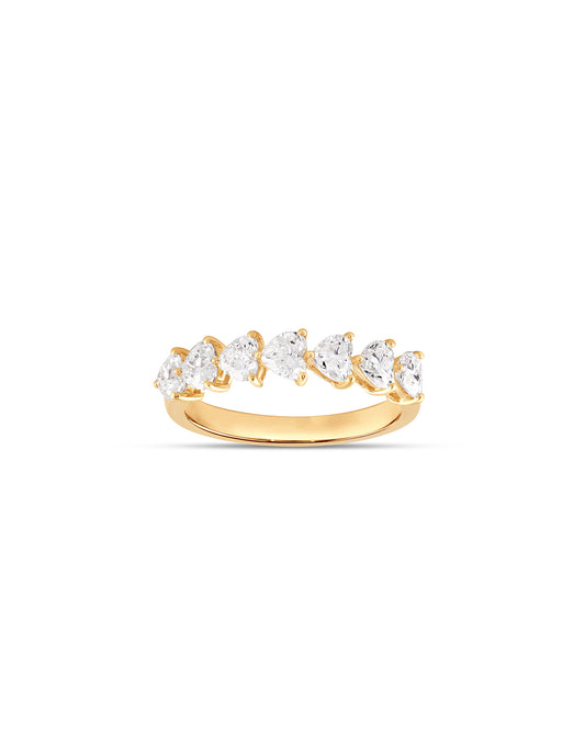 7 Heart Diamond Ring