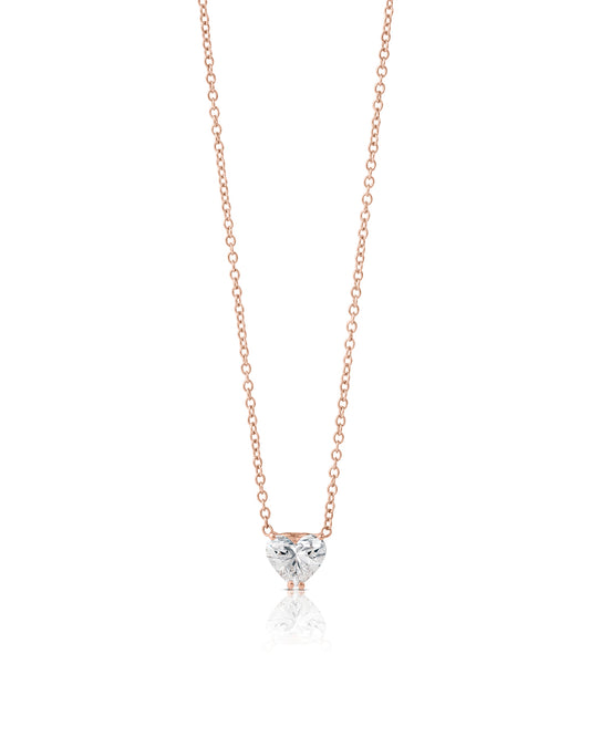 Heart Shaped Diamond Necklace 1 ct