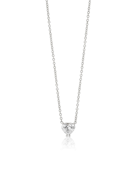 Heart Shaped Diamond Necklace 1 ct
