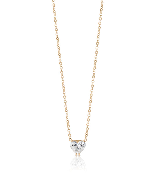 Heart Shaped Diamond Necklace 1 ct