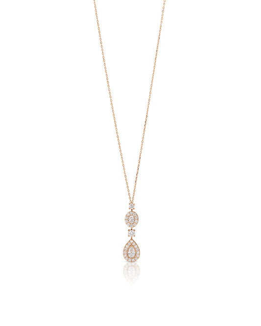 Pear Oval and Round Shaped Diamond Necklace