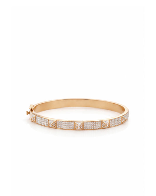White Stud Diamond Bangle