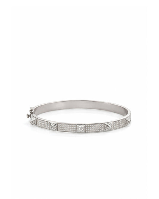 White Stud Diamond Bangle