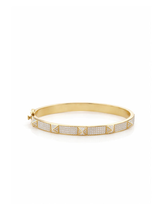 White Stud Diamond Bangle